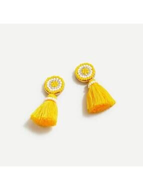 J.Crew Beaded Tassel Stud Earrings